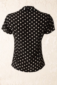 The Seamstress of Bloomsbury - 40s Paula Polkadot Blouse in Black and White 2