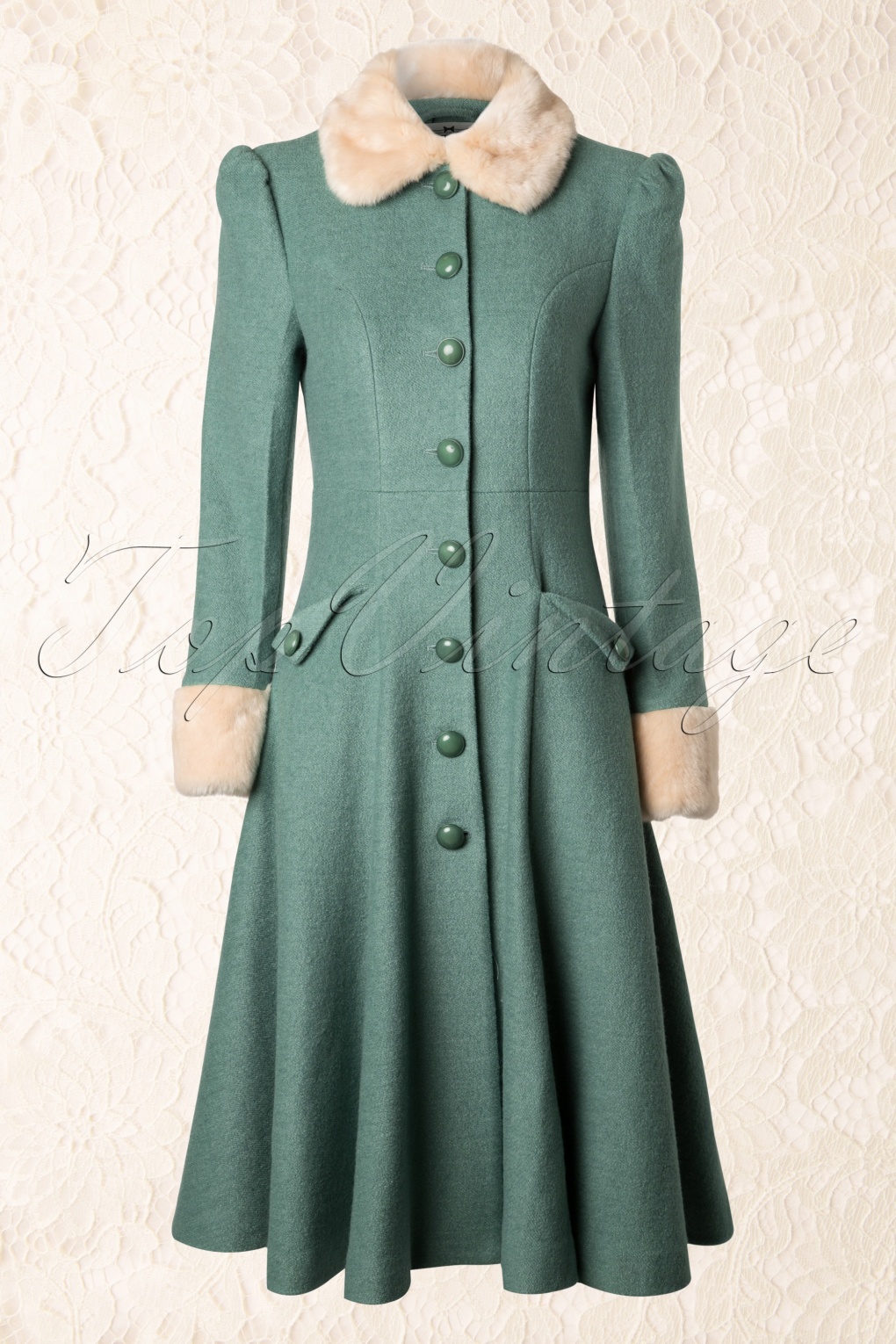 40s Annabelle Princess Coat Mint Green