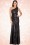 Vintage Chic for Topvintage - Sparkle maxi-jurk met één schouder en pailletten in zwart