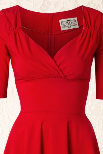 Collectif Clothing - Trixie Doll swing jurk in rood 5