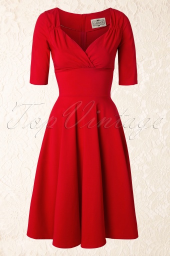 Collectif Clothing - Trixie Doll Swingkleid in Rot 3