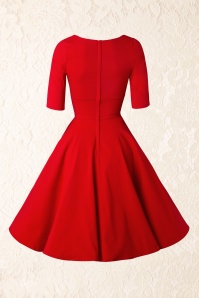 Collectif Clothing - 50s Trixie Doll Swing Dress in Red 7