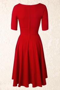 Collectif Clothing - Trixie Doll Swing Dress Années 50 en Rouge 6