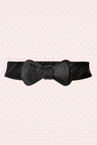 Collectif Clothing - Betty Bow-riem in zwart