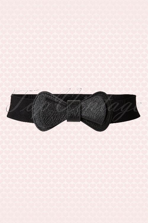 Collectif Clothing - 50s Betty Bow Belt in Black