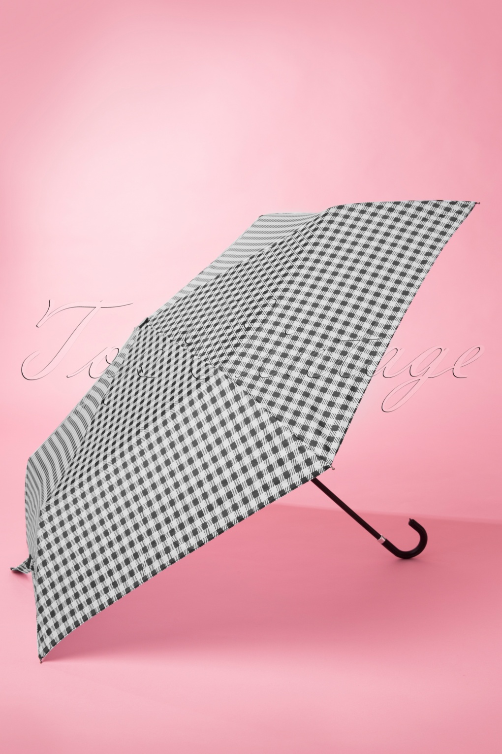 So Rainy Gracie Gingham Umbrella en Noir et Blanc Acheter chez Topvintage