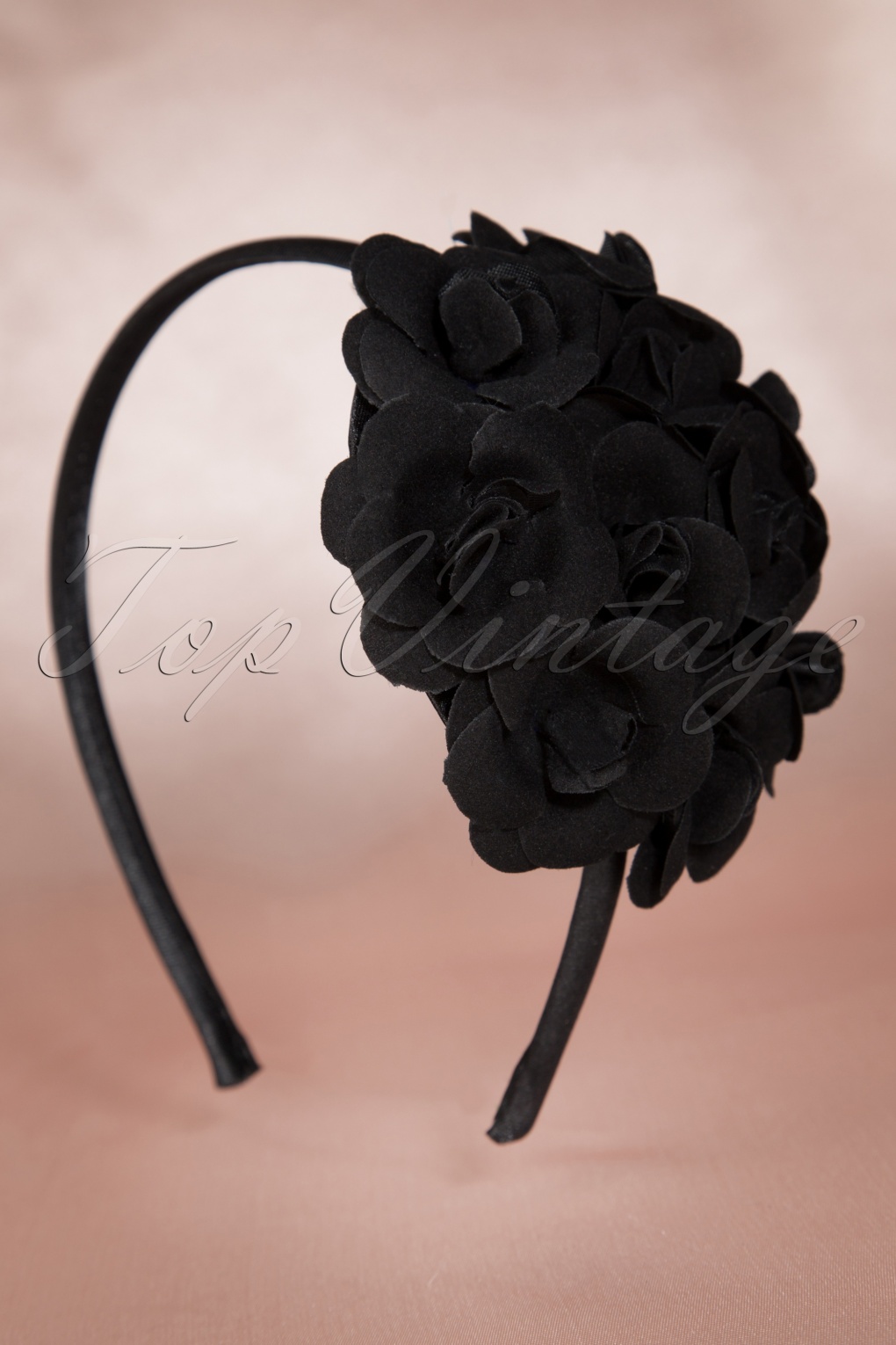 50s Black Roses Headband