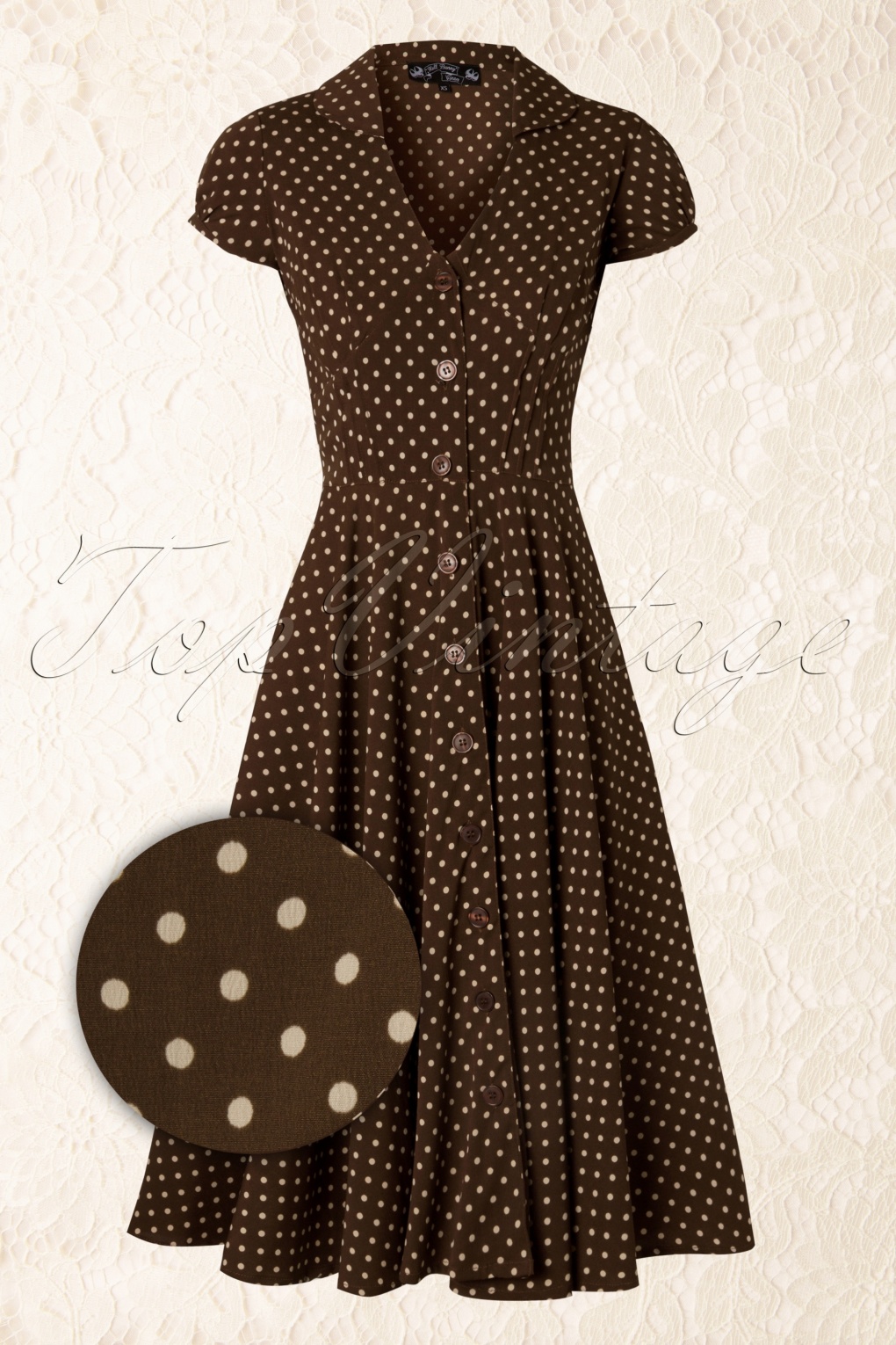 50s Harriet Shirt Dress Choco Brown