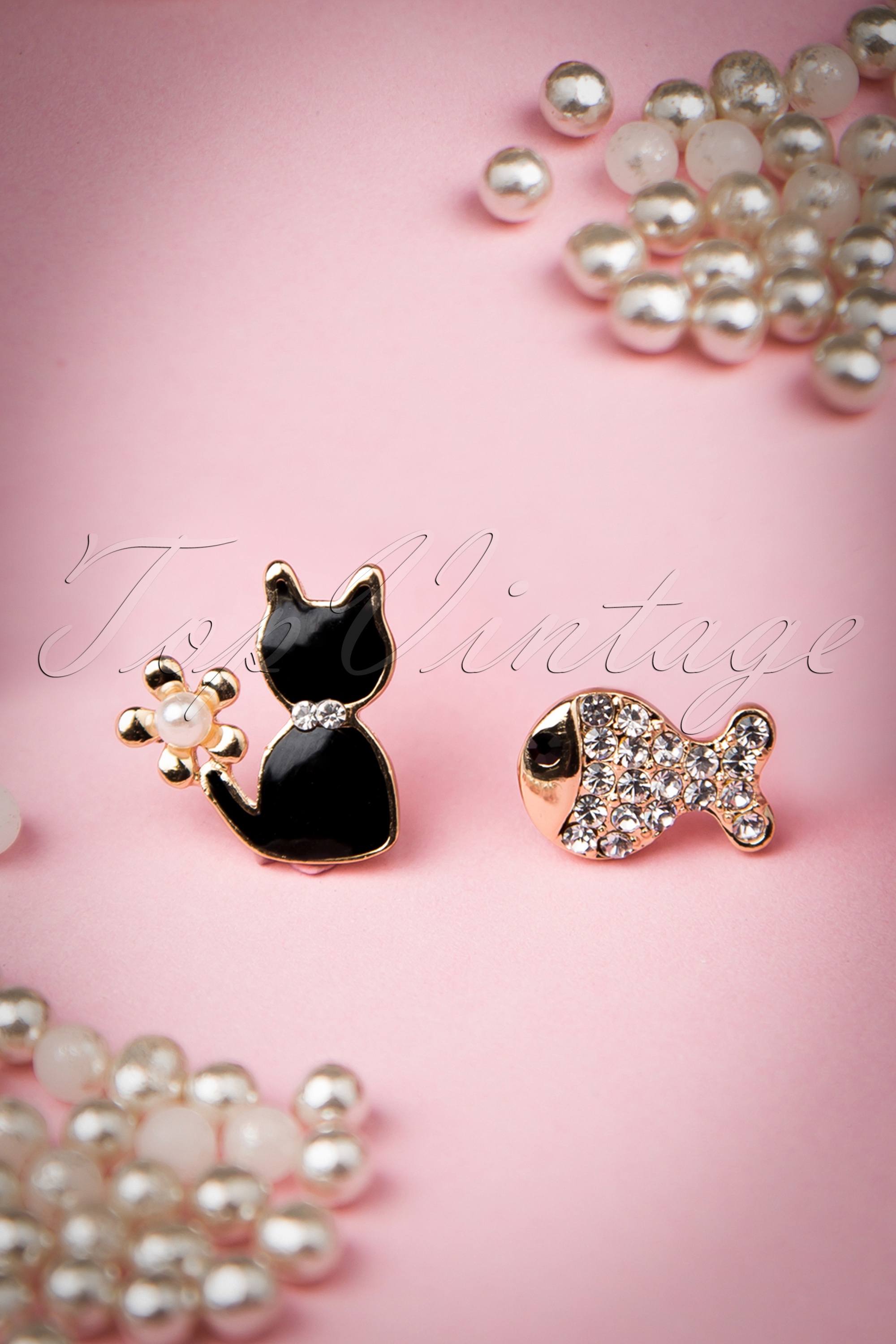 From Paris with Love! - Mijnheer Whiskers en mijnheer Bubbles oorbellen