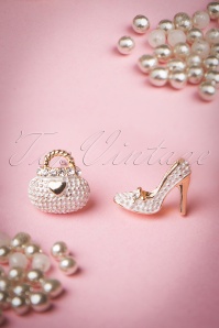 From Paris with Love! - 60s If The Shoe Fits I'll Take The Bag Too Earrings in White