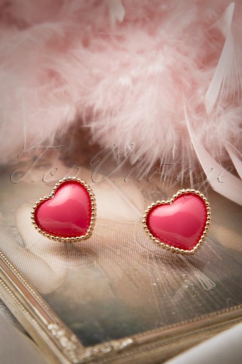 From Paris with Love! - 60s Love Is In The Ear-Rings in Pink