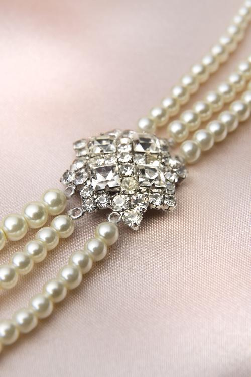 Lovely - 20s Paris Pearls Crystal Necklace  3