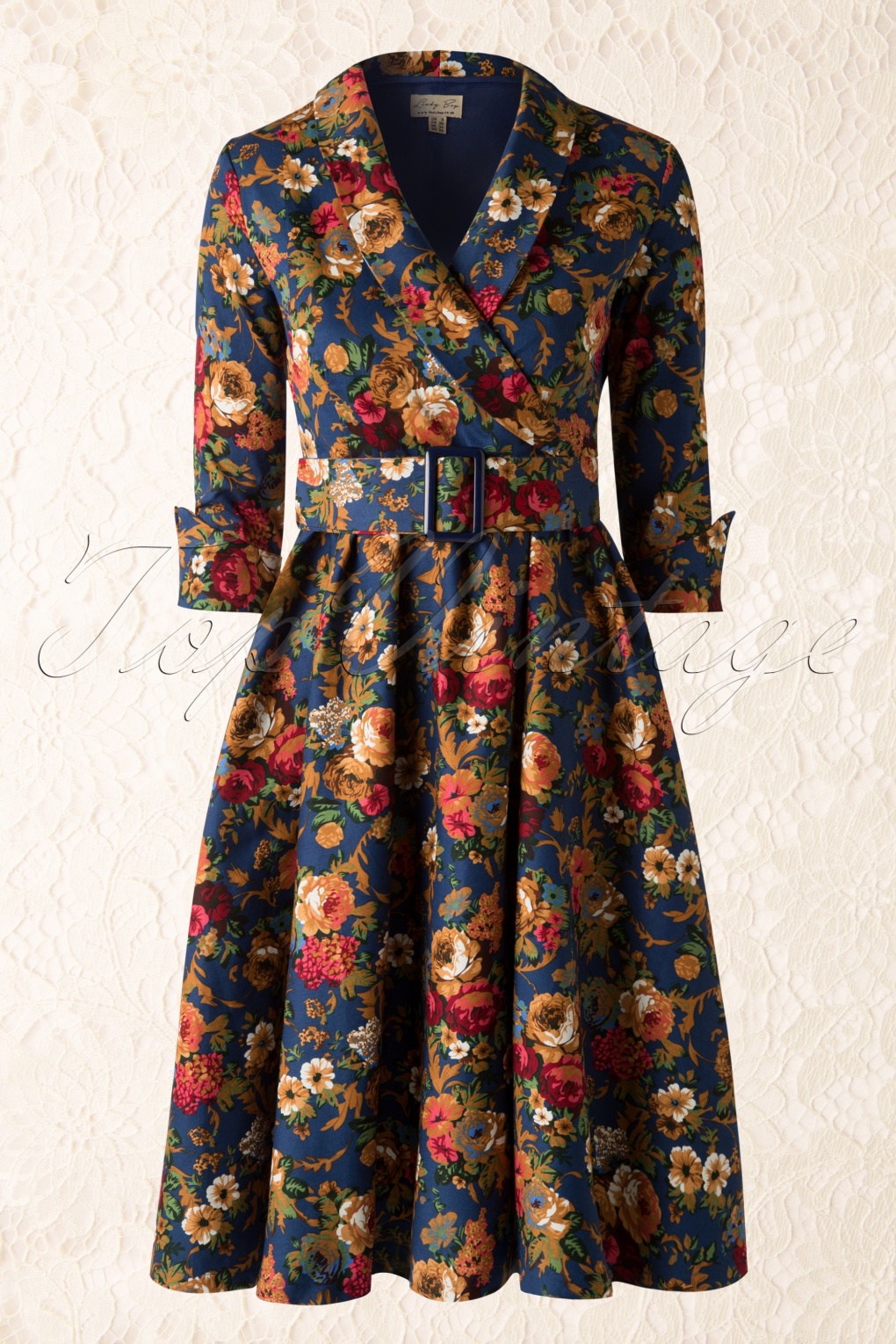 dark blue flower dress