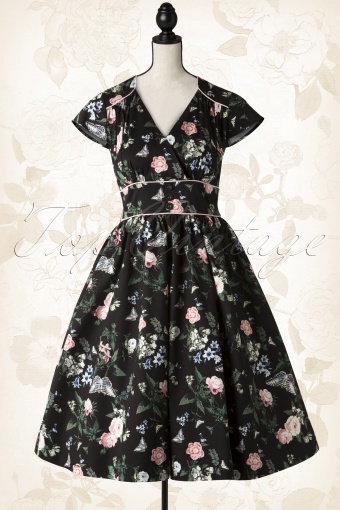 Lindy Bop Polly Floral Black 102 14 14527 20141020 002p