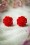 Collectif Clothing English Rose Earstuds Années 50 en Rouge