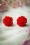 Collectif Clothing - English Rose Earstuds Années 50 en Rouge