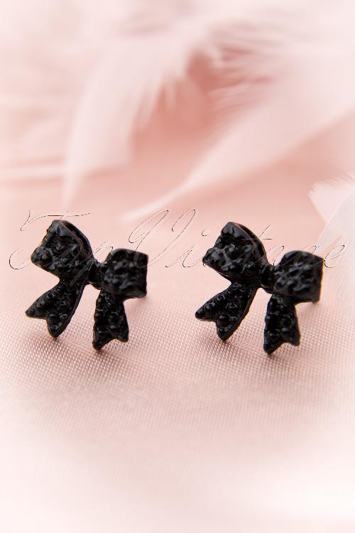 From Paris with Love! - Go with the bow! Earstuds Black Bow 2