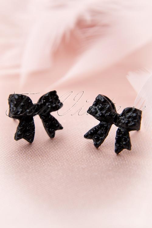From Paris with Love! - Go with the bow! Earstuds Black Bow 3