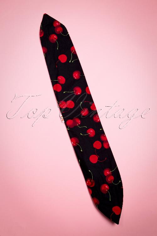 Be Bop a Hairbands - 50s I Want Cherries And Polkadots In My Hair Scarf in Black 3