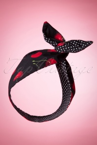Be Bop a Hairbands - 50s I Want Cherries And Polkadots In My Hair Scarf in Black 2