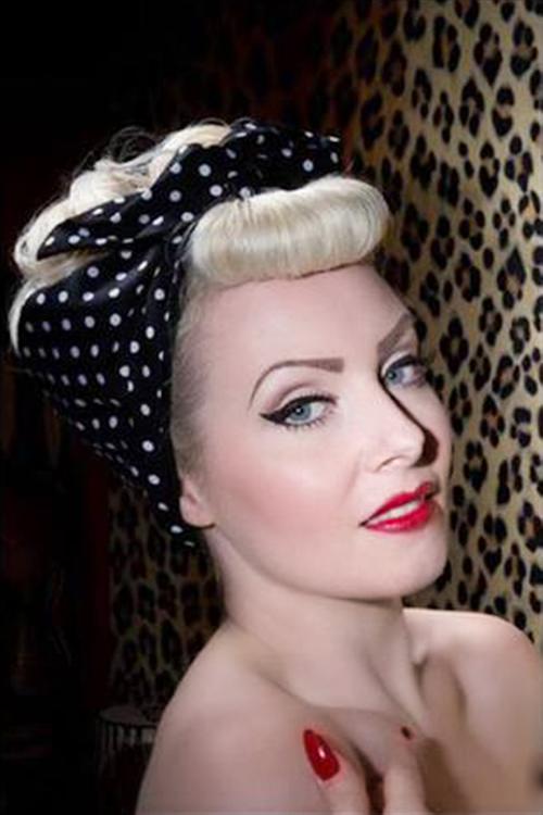 Be Bop a Hairbands - 50s I Want Polkadots In My Hair Scarf in Black