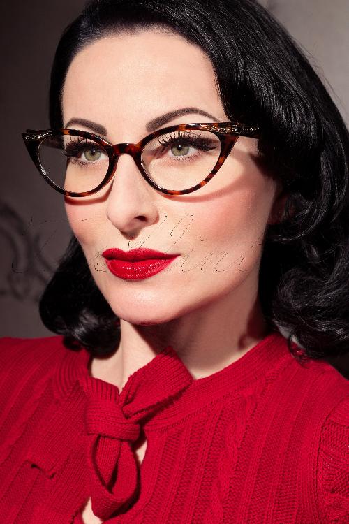 So Retro - Geek Chique Fenelle Cat Eye Glasses Années 1950 en Écailles de tortue