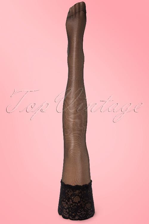 Cette - 40s Salzburg seamed Black lace hold up stockings 4
