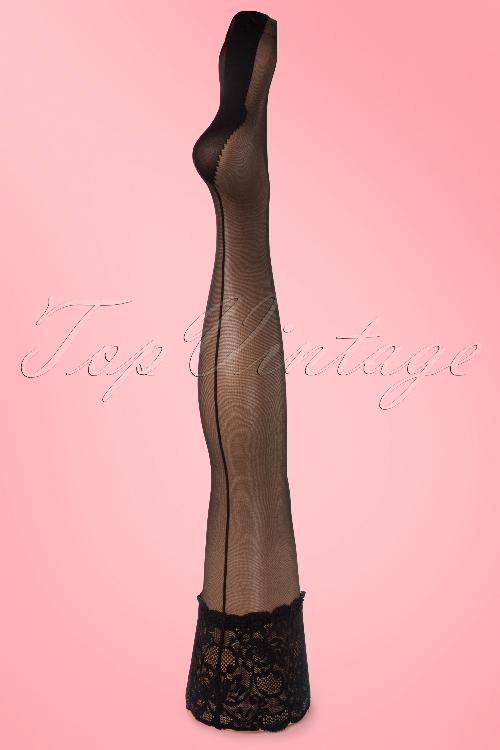 Cette - 40s Salzburg seamed Black lace hold up stockings 3