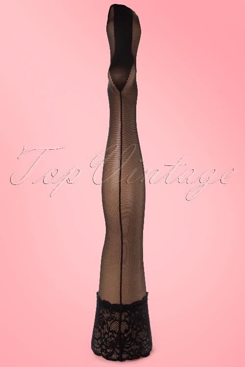 Cette - 40s Salzburg seamed Black lace hold up stockings
