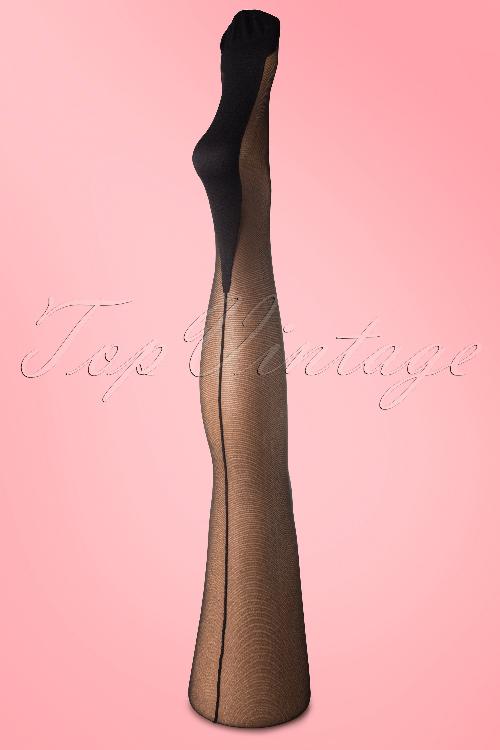 Lovely Legs - Klassische schwarze Nahtstrumpfhose mit schwarzer Naht 2