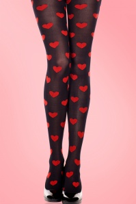 Lovely Legs - Lovely Hearts Tights in Black