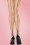 Lovely Legs - Klassische beige Nahtstrumpfhose mit schwarz gestreiftem Kubaferse