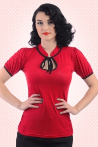Steady Clothing - 50s Keyhole to my Heart Top Red 2