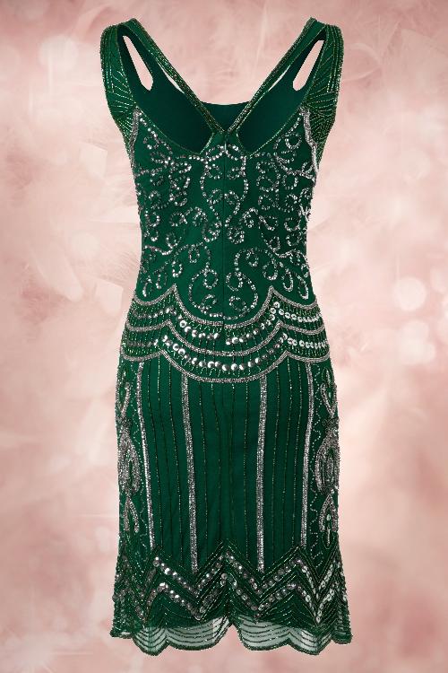 Frock and Frill - Ziegfeld Flapper Dress Années 20 en Vert émeraude 10