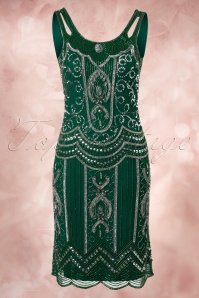Frock and Frill - Ziegfeld Flapper-jurk in smaragdgroen 5