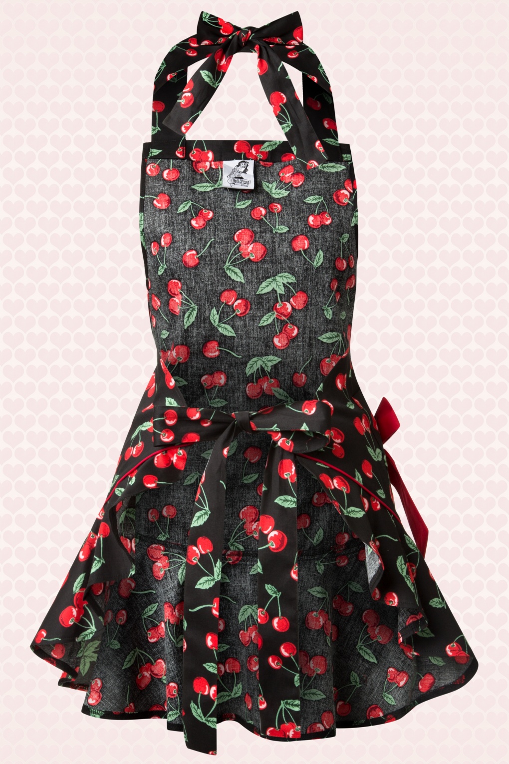50s Cherry Pie Apron in Black