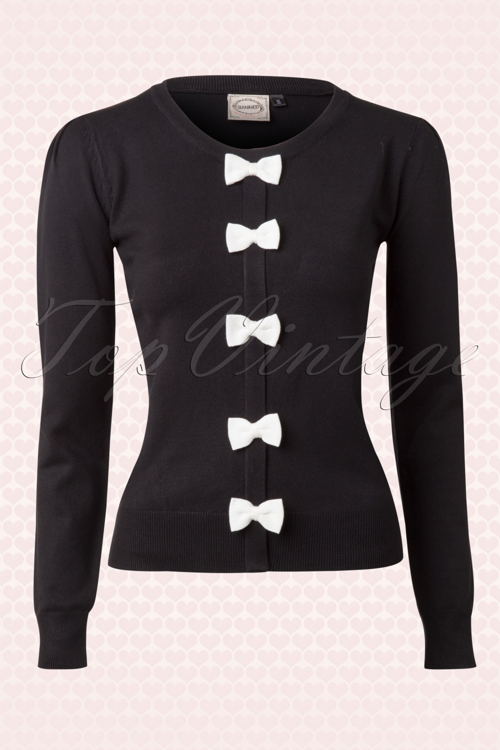 60s Privilege Bow Jumper in Black