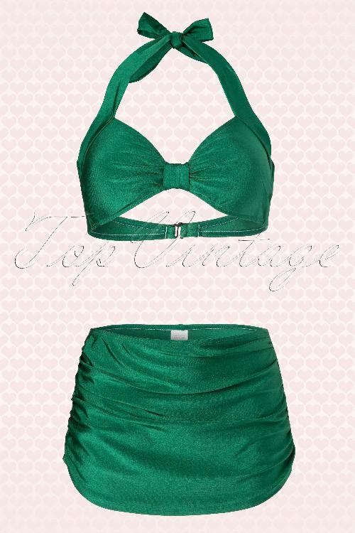 Esther Williams - Klassieke bikini in smaragdgroen 3