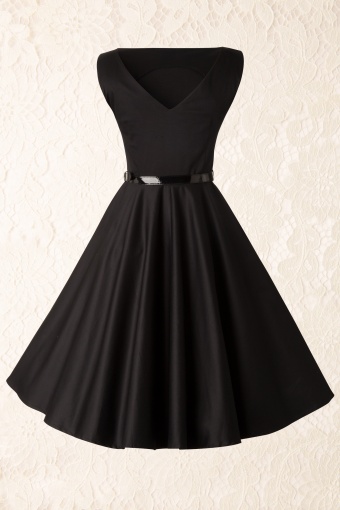 50s Audrey Swing Dress in Black