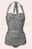 TopVintage exclusive ~ Classic Fifties One Piece Swimsuit Gingham Black