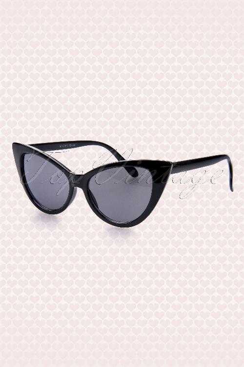 So Retro - Cats Eye Classic Sunglasses Années 1950 en Noir 4
