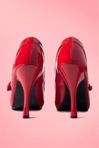 Pinup Couture - Cutiepie Mary Jane platform pumps Années 40 en Vernis rouge 7