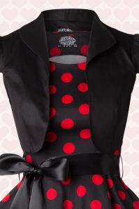 Hearts & Roses - 50s Vivian Polkadot Bolero Swing Dress in Black and Red 4