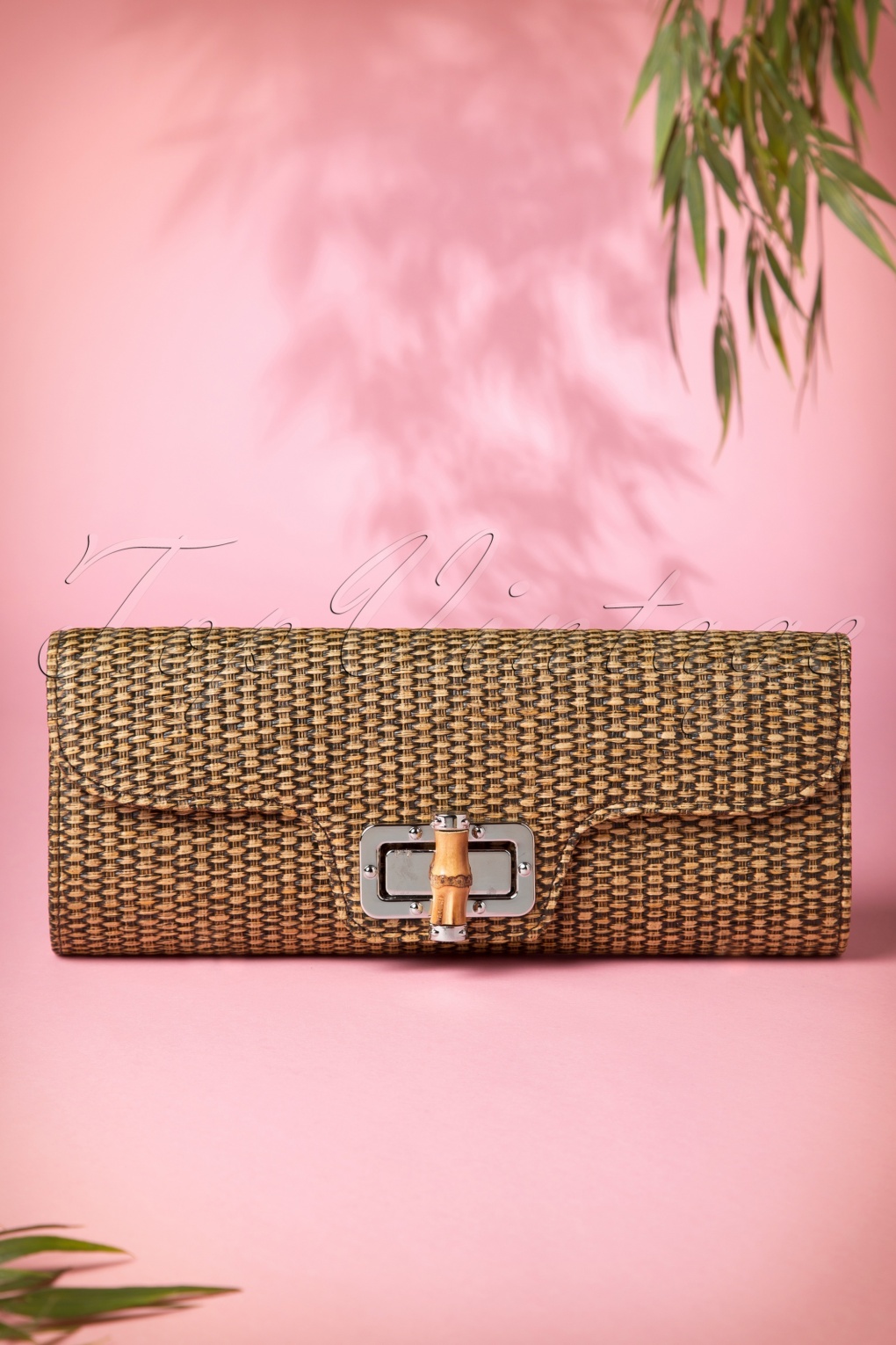 white bamboo clutch