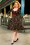 Pinup Couture - Heidi zwarte kersen swingjurk met lange mouwen