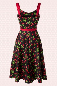 Pinup Couture - 50s Molly Black Cherry Swing Dress 8