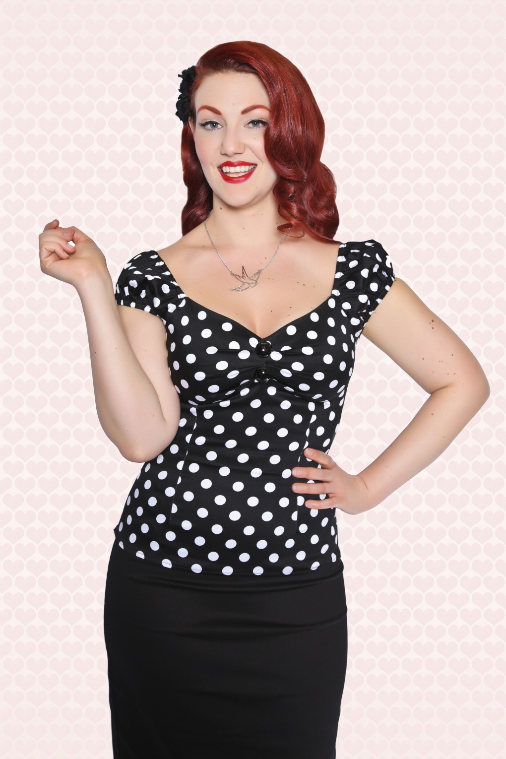 dolores top polka black white dolores top polka black white