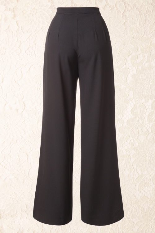 40s Paris Wide Leg Trousers in Black