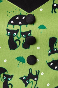 Vixen - 50s Jade Cat Pencil Dress in Green 6