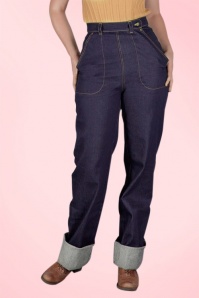 Emmy - 50s Norma Jean Jeans in Navy 3